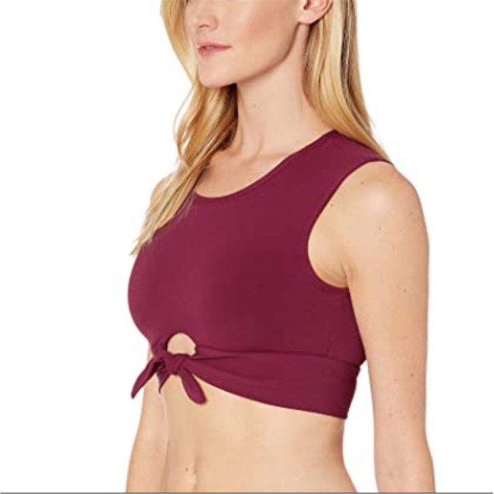 Robin Piccone Ava High neck Bikini knot top Eggplant, Women's xs Small